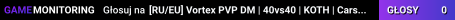 [RU/EU] Vortex PVP DM | 40vs40 | KOTH | Cars/Heli 3PP | 1PP - PVP
