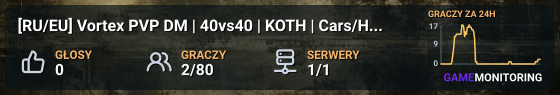 [RU/EU] Vortex PVP DM | 40vs40 | KOTH | Cars/Heli 3PP | 1PP - PVP