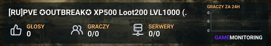 [RU]PVE ✪OUTBREAK✪ XP500 Loot200 LVL1000 (ProjectZ)
